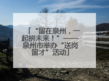 “留在泉州，一起拼未来！”——泉州市举办“送岗留才”活动