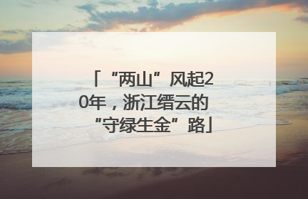 “两山”风起20年，浙江缙云的“守绿生金”路