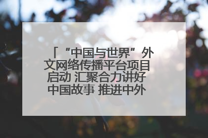 “中国与世界”外文网络传播平台项目启动 汇聚合力讲好中国故事 推进中外文明交流互鉴