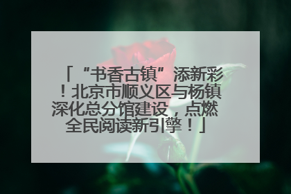“书香古镇”添新彩!北京市顺义区与杨镇深化总分馆建设,点燃全民阅读新引擎!