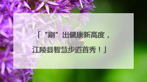 “刷”出健康新高度，江陵县智慧步道首秀！