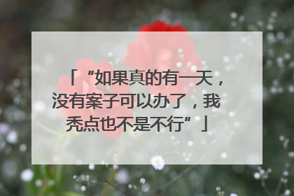 “如果真的有一天，没有案子可以办了，我秃点也不是不行”