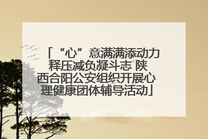 “心”意满满添动力 释压减负凝斗志 陕西合阳公安组织开展心理健康团体辅导活动