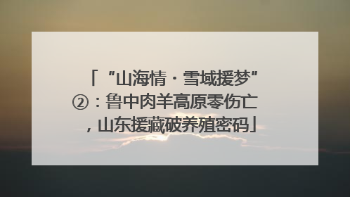“山海情・雪域援梦”②：鲁中肉羊高原零伤亡，山东援藏破养殖密码