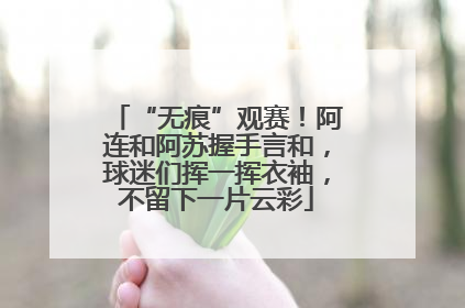 “无痕”观赛！阿连和阿苏握手言和，球迷们挥一挥衣袖，不留下一片云彩