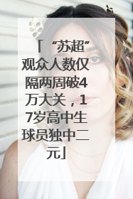 “苏超”观众人数仅隔两周破4万大关，17岁高中生球员独中二元