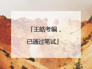 王皓考编，已通过笔试
