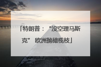 特朗普：“没空理马斯克” 欧洲抛橄榄枝