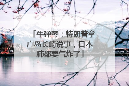 牛弹琴：特朗普拿广岛长崎说事，日本肺都要气炸了