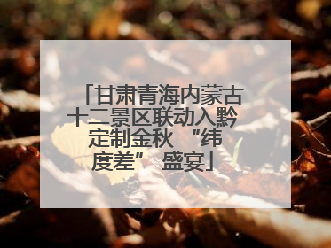 甘肃青海内蒙古十二景区联动入黔 定制金秋 “纬度差” 盛宴