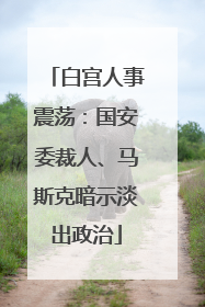 白宫人事震荡：国安委裁人、马斯克暗示淡出政治