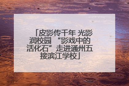 皮影传千年 光影润校园 “影戏中的活化石”走进通州五接滨江学校