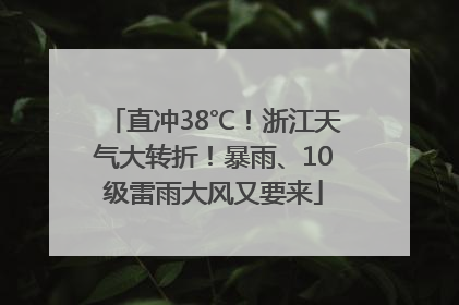 直冲38℃！浙江天气大转折！暴雨、10级雷雨大风又要来