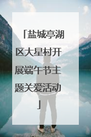 盐城亭湖区大星村开展端午节主题关爱活动