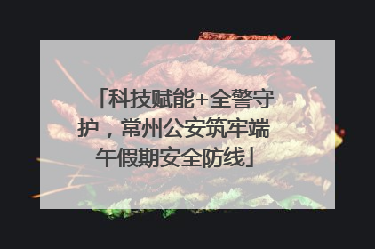 科技赋能+全警守护，常州公安筑牢端午假期安全防线