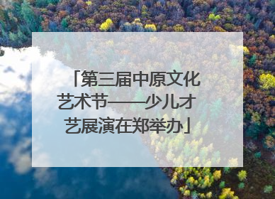 第三届中原文化艺术节——少儿才艺展演在郑举办