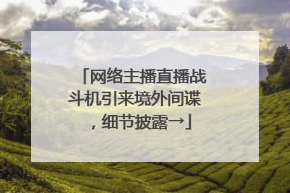 网络主播直播战斗机引来境外间谍，细节披露→