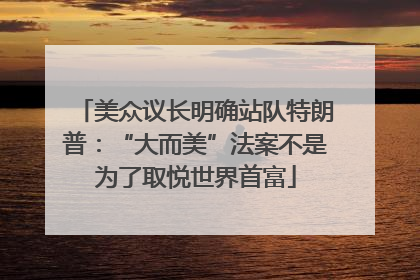 美众议长明确站队特朗普：“大而美”法案不是为了取悦世界首富