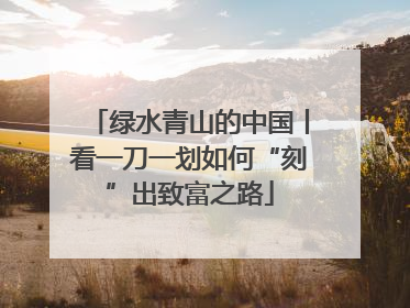绿水青山的中国丨看一刀一划如何“刻”出致富之路