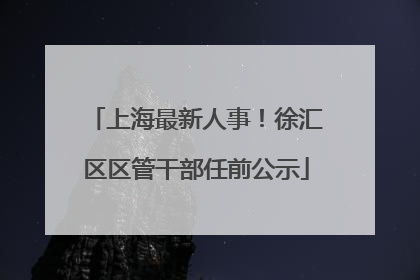 上海最新人事！徐汇区区管干部任前公示
