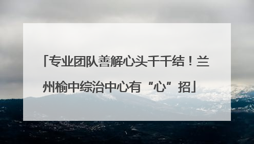 专业团队善解心头千千结！兰州榆中综治中心有“心”招