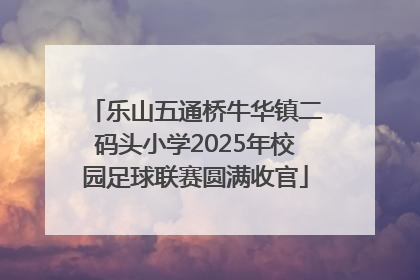 乐山五通桥牛华镇二码头小学2025年校园足球联赛圆满收官