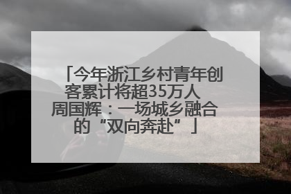 今年浙江乡村青年创客累计将超35万人 周国辉：一场城乡融合的“双向奔赴”
