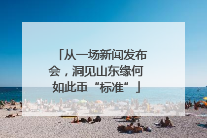 从一场新闻发布会，洞见山东缘何如此重“标准”
