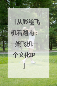 从彩绘飞机看湖南：一架飞机一个文化IP