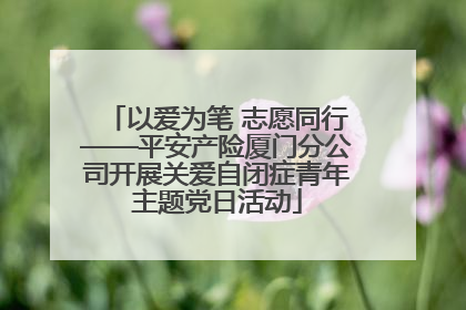 以爱为笔 志愿同行——平安产险厦门分公司开展关爱自闭症青年主题党日活动