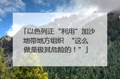 以色列正“利用”加沙地带地方组织  “这么做是极其危险的！”