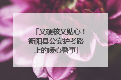 又硬核又贴心！衡阳县公安护考路上的暖心警事