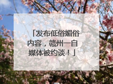 发布低俗媚俗内容，赣州一自媒体被约谈！