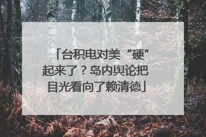 台积电对美“硬”起来了？岛内舆论把目光看向了赖清德