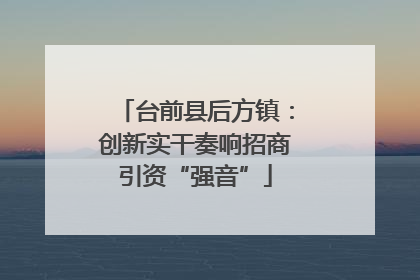 台前县后方镇：创新实干奏响招商引资“强音”