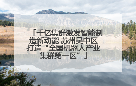 千亿集群激发智能制造新动能 苏州吴中区打造“全国机器人产业集群第一区”