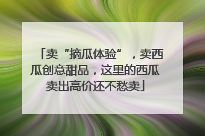 卖“摘瓜体验”，卖西瓜创意甜品，这里的西瓜卖出高价还不愁卖
