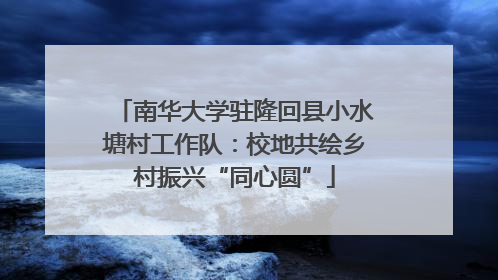 南华大学驻隆回县小水塘村工作队：校地共绘乡村振兴“同心圆”