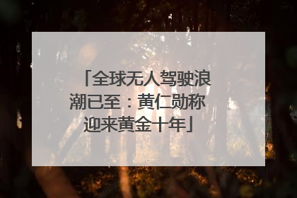 全球无人驾驶浪潮已至：黄仁勋称迎来黄金十年
