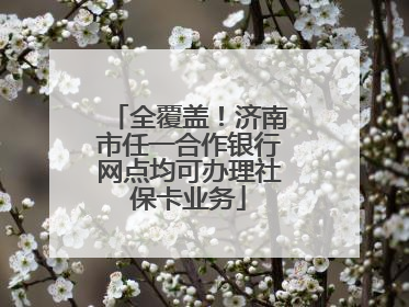 全覆盖！济南市任一合作银行网点均可办理社保卡业务