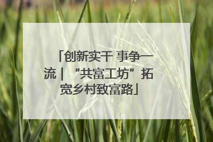 创新实干 事争一流｜“共富工坊”拓宽乡村致富路