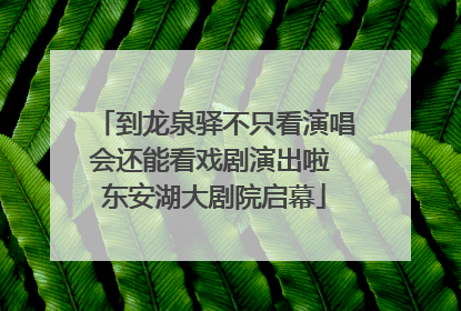 到龙泉驿不只看演唱会还能看戏剧演出啦 东安湖大剧院启幕