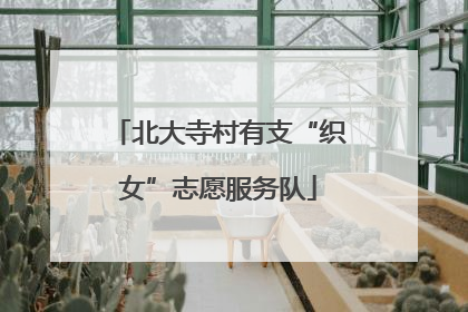 北大寺村有支“织女”志愿服务队