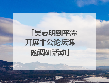 吴志明到平潭开展非公论坛课题调研活动