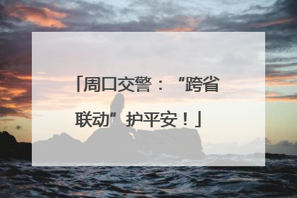 周口交警：“跨省联动”护平安！