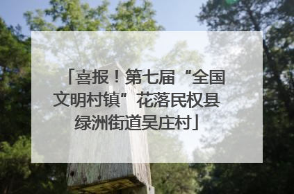喜报！第七届“全国文明村镇”花落民权县绿洲街道吴庄村