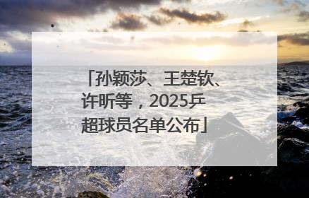 孙颖莎、王楚钦、许昕等，2025乒超球员名单公布