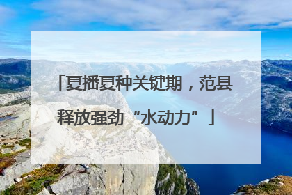 夏播夏种关键期，范县释放强劲“水动力”