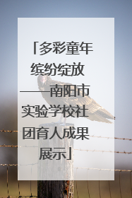多彩童年 缤纷绽放——南阳市实验学校社团育人成果展示
