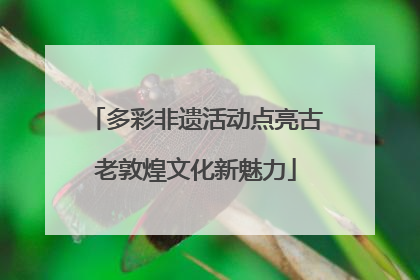 多彩非遗活动点亮古老敦煌文化新魅力